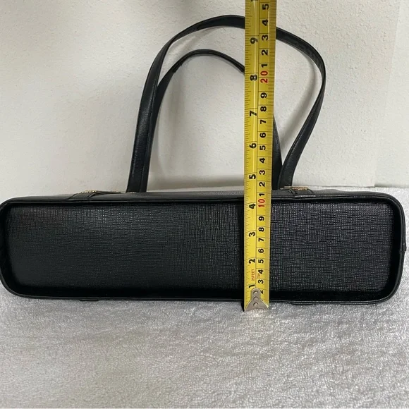 MCM Black Leather Tote Shoulder Bag with Gold Accents - Picture 5 of 13